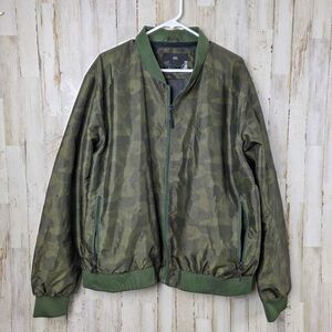 Bleau Grandeur Camo Bomber Jacket Green Size XXL